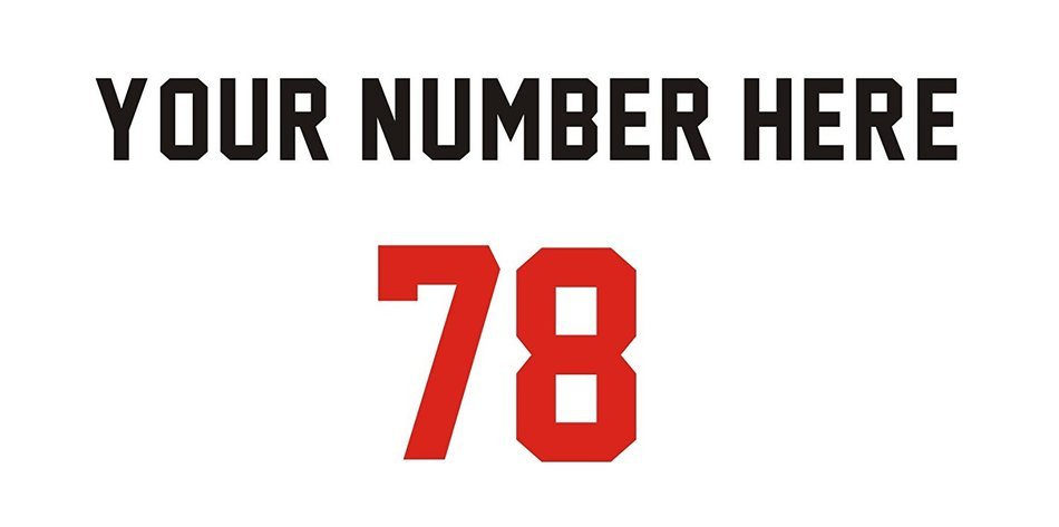 Pre-Spaced Numbers，Sports Number，Hockey Helmet，Heat Transfer Vinyl,iron on Heat Transfer (1 color, 10 inch)