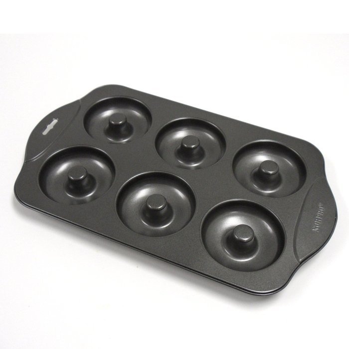 Premium 6 Non Stick Regular Size Donut Pan Bakeware and a Jamie Potato Masher Combo