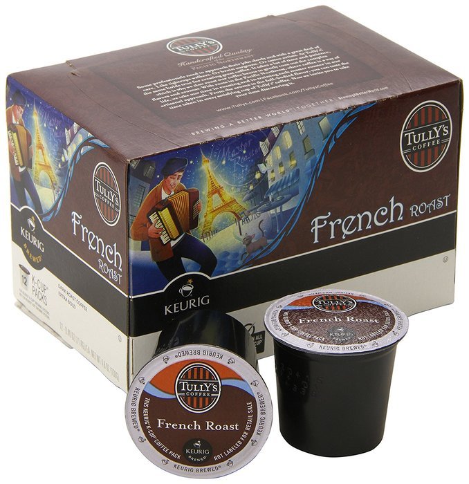 Tullys Coffee Dark Roast, French Roast, 12 ct K, Cups for Keurig Brewers
