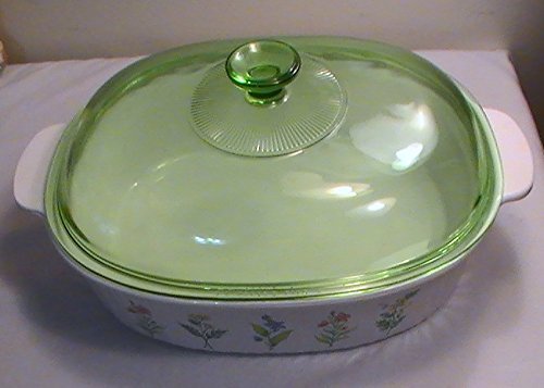 Corning My Garden French White 4 Qt. Oval Casserole with Lid N2