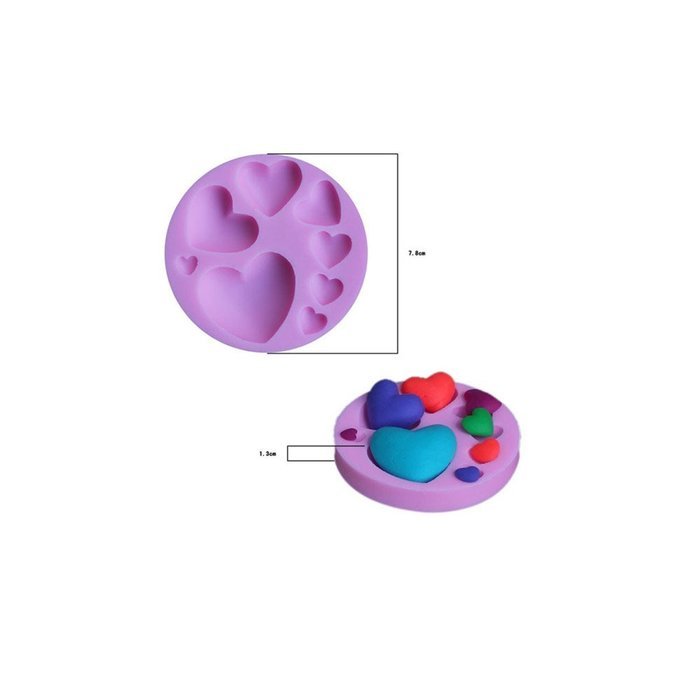 Cutoy Heart Design Silicone Cake Fondant Chocolete Jello Soap Candy Gum Paste Molds Clay Moulds DIY Decorating...