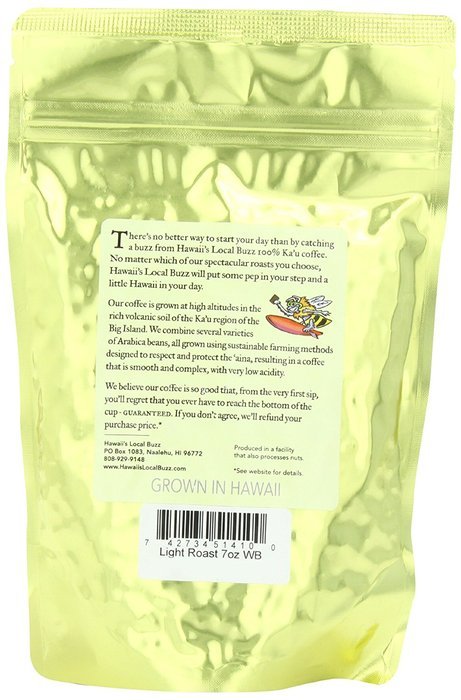 Hawaii's Local Buzz Whole Bean Coffee, Medium Roast, 2 Ounce N6