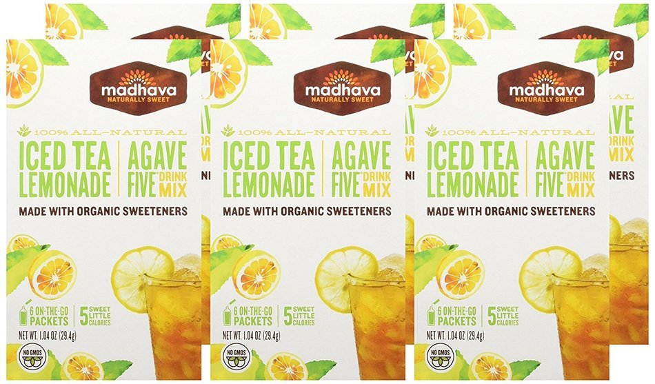 Madhava Gluten Free AgaveFive Iced Tea Drink Mix, Lemonade, (Pack of 6) N10