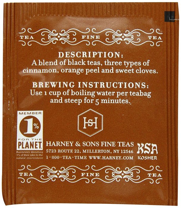 Harney & Sons Hot Cinnamon Spice Tea 100g / 3.57 oz (50 Tea Bags)
