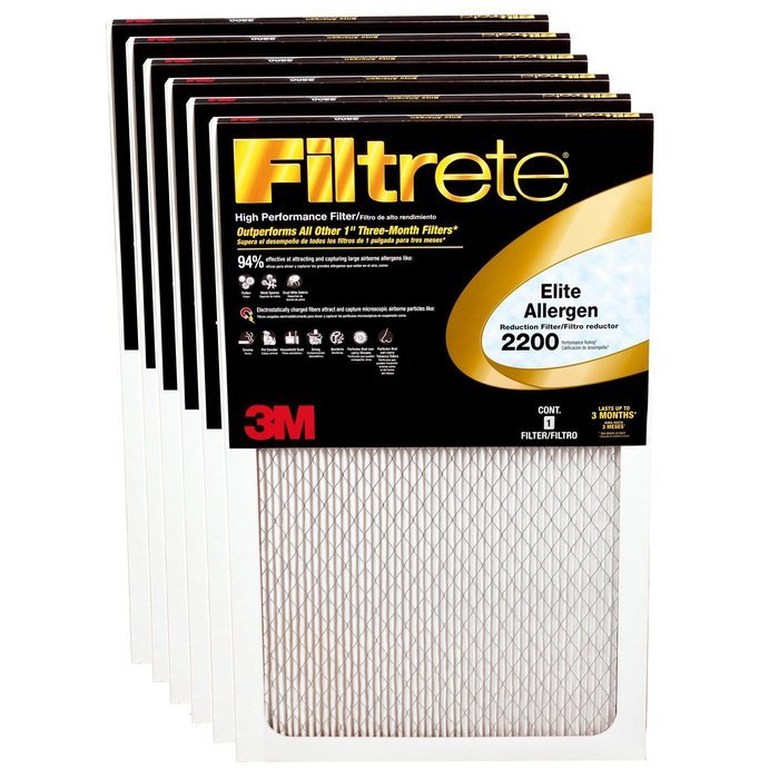 3m Allergen Reduction Filter Electrostatic, Ultimate 14 " X 20 " X 1 " Electrostatic 2200 Mpr