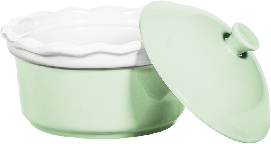 Brights 6.25"D Pastels Mint Green Round Casserole W/Ruffle E