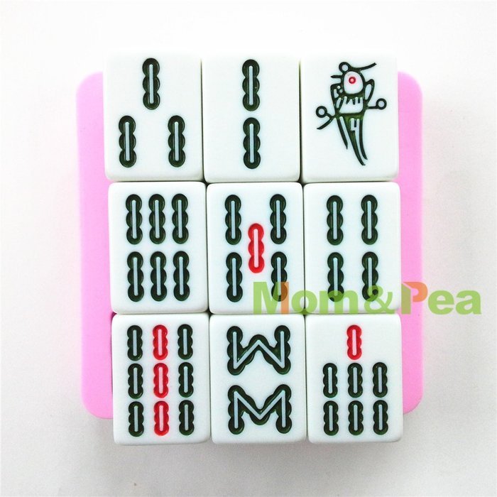 Mom&pea 0611 Mahjong Suo Shaped Silicone Mould for Fondant Cake Sugar Paste Cake Decoration 3d Cake Toppers Mold... N5