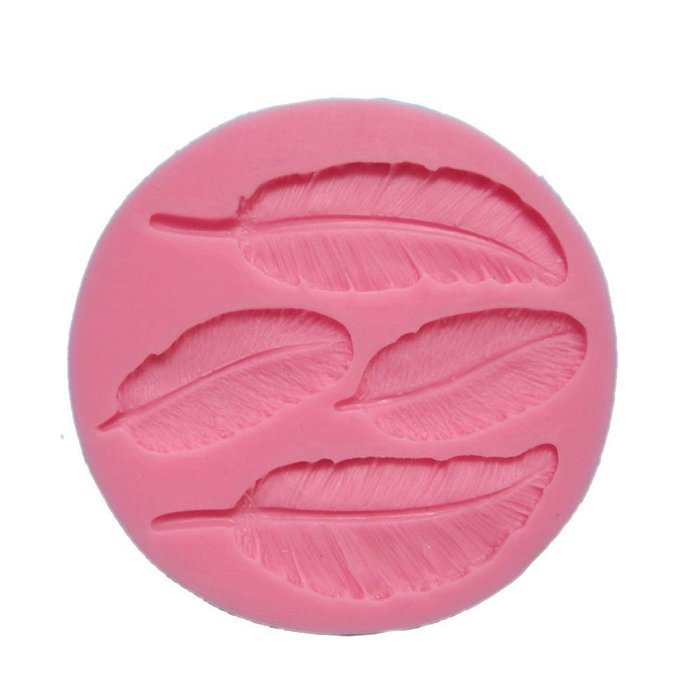 Allforhome Four Pieces Leaf Shape Silicone 3d Mold Cookware Dining Bar Non-stick Cake Decorating Cupcake Fondant...