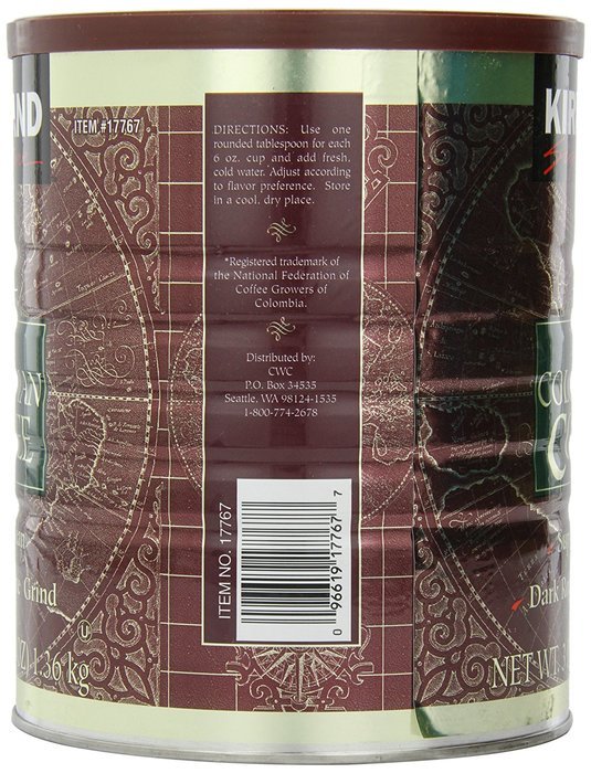 Signature 100% Colombian Coffee Supremo Bean Dark Roast-Fine Grind, 3 Pound