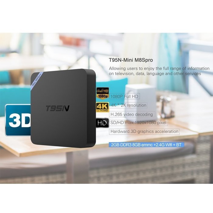 Android 5.1 lollipop tv box Amlogic S905 2gb/8gb support 4k 2k steaming media tv box N8