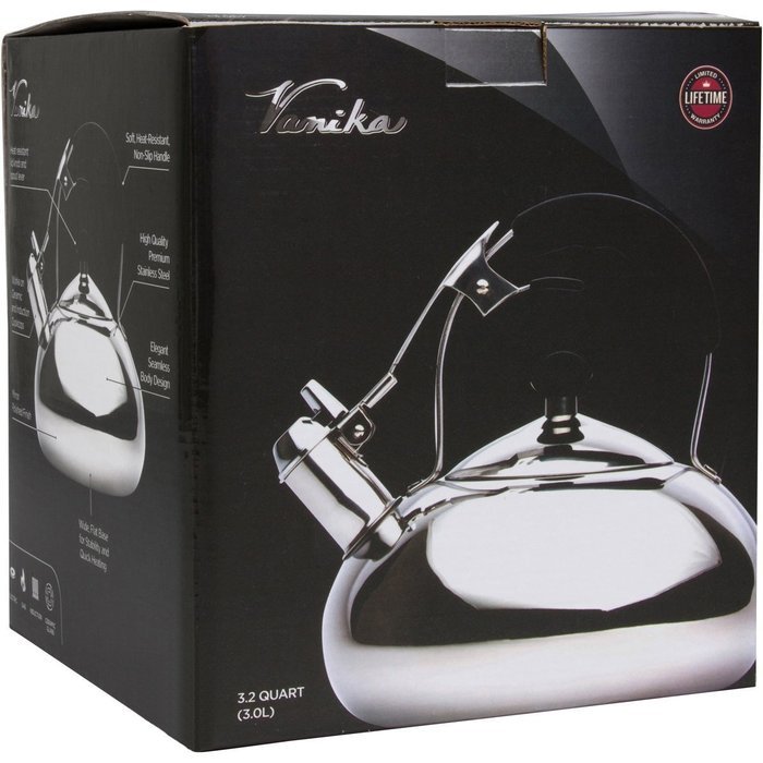 Vanika Stainless Steel Whistling Tea Kettle, 3.2 Quart N2