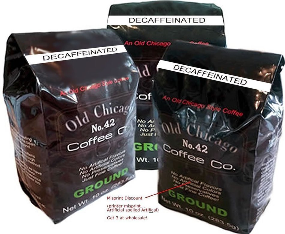 Bulk Lot of 3 Wholesale Discount Ground Coffee Bags (Caffeinated) N3
