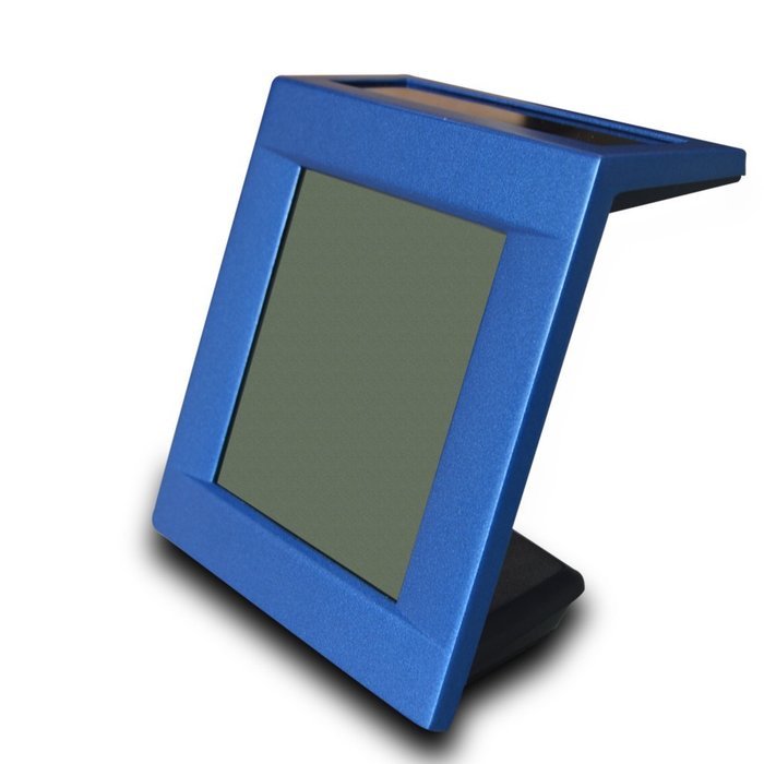 CNUALV Metal Solar Power Digital LCD Weather Station with Time,Temperature,Humidity,Clock Alarm Function (Gray) N19
