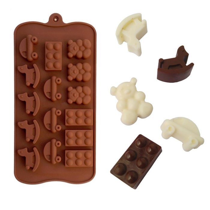 Car Bear Rocking Horse Baby Toys Shape Chocolate Silicone Mold Baking Cake Decoration Mould