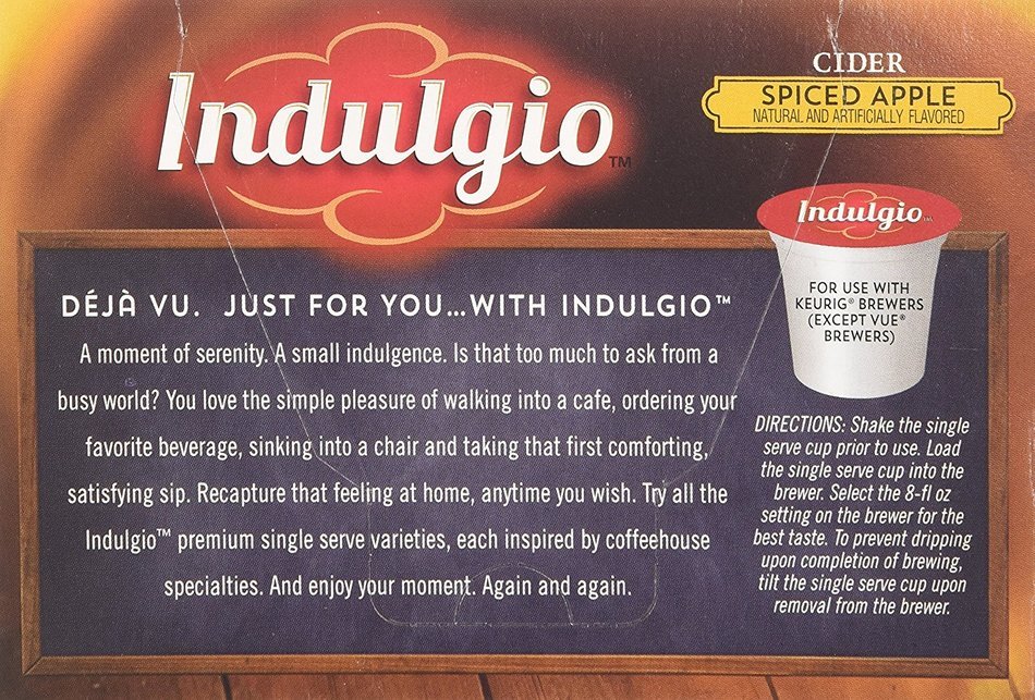 Indulgio Spiced Apple Cider Single Serve for Keurig K-Cup Brewers, 12 Count (Pack of 6) N7