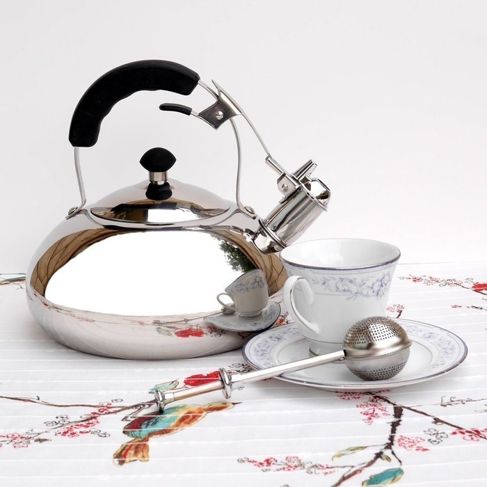 Vanika Stainless Steel Whistling Tea Kettle, 3.2 Quart N4
