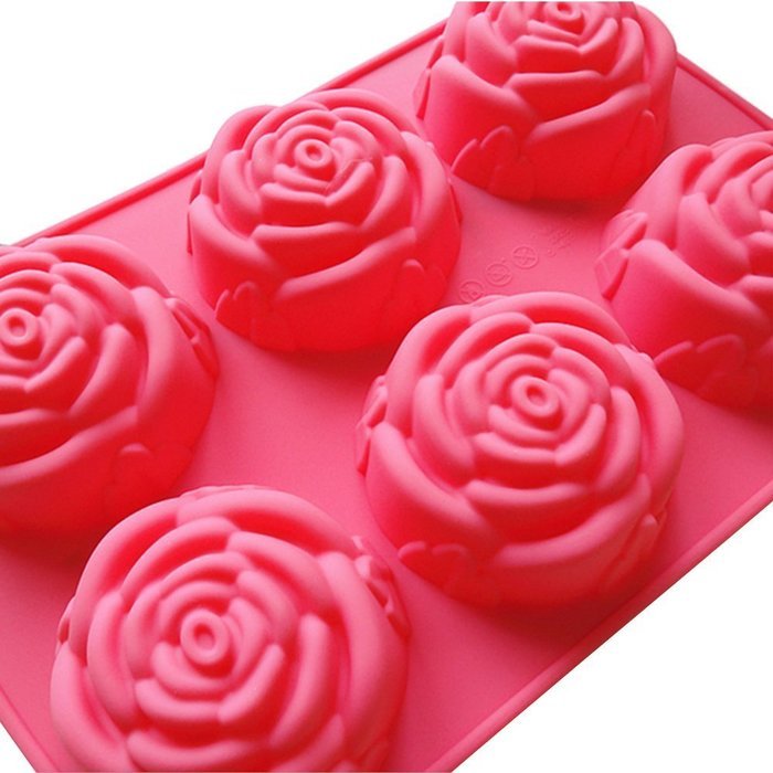 Seedan Silicone Baking Cups Cake Pan Muffin Tin Handmade Biscuit Chocolate Ice Cube Tray DIY Mold (Flower, Red... N9