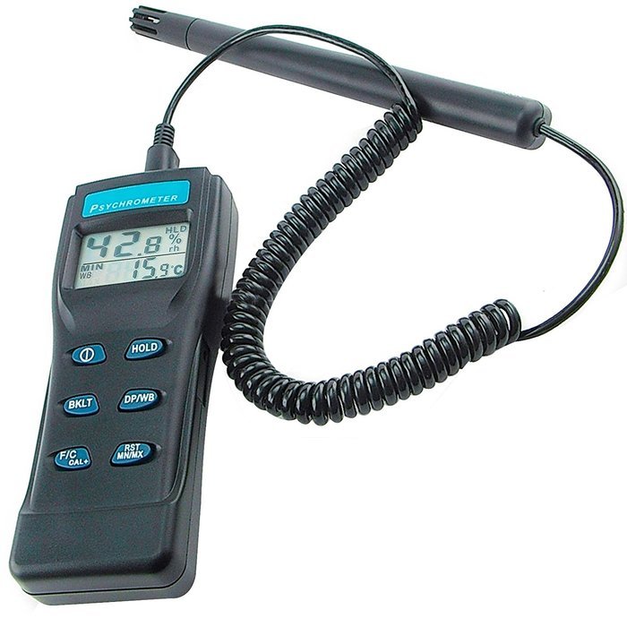 Digital Thermo Hygrometer Psychrometer with Humidity and Wet Bulb N7