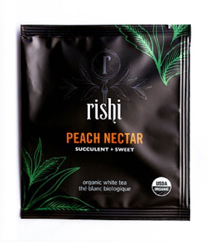 Rishi Tea Nectar Tea Bags, Organic Peach, 50 Count