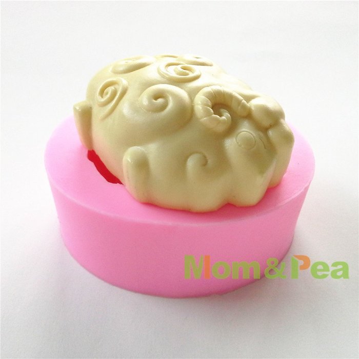 Mom&pea 0606 Sheep Shaped Silicone Mould for Fondant Cake Sugar Paste Cake Decoration 3d Cake Toppers Mold Soap... N6