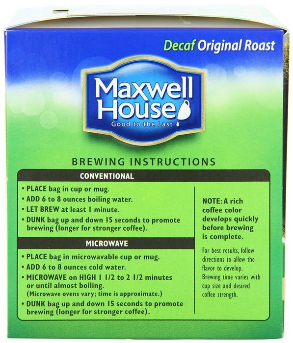 Maxwell House Coffee Singles,Original Roast 19-Count Single Serve Bags ...