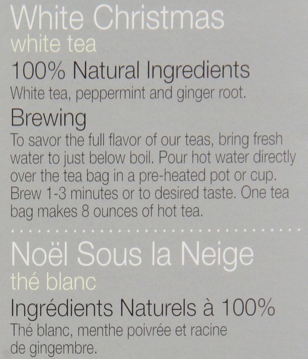 Stash Tea White Christmas White Tea, 18 Count Tea Bags in Foil (Pack of 6) N2