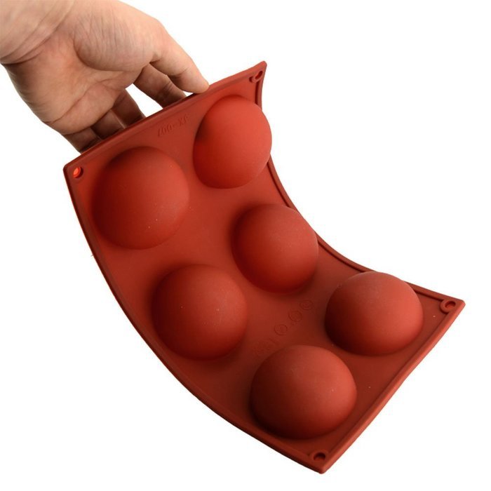 Dia2.5" Half Ball Sphere Cake Muffin Pastry Jello Silicone Baking Mold Pan Tray N2