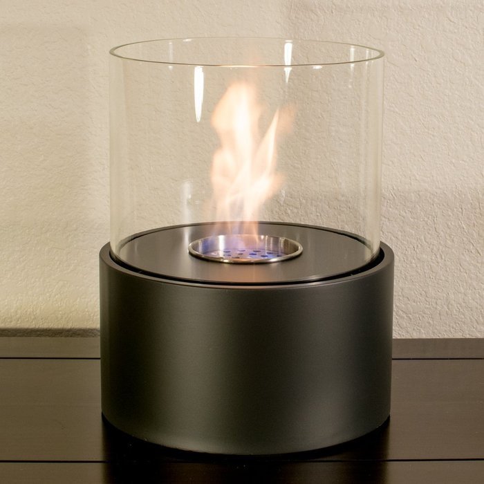 Large 9" Diameter Ventless Ethanol Alcohol Tabletop Fireplace w/0.5L Stainless Steel Fuel Insert. Modern Indoor... N2