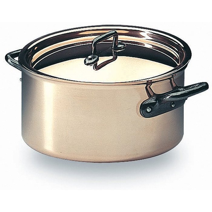 Matfer Bourgeat Casserole / Rondeau With Lid, 9.5" Copper 367124