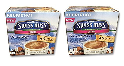 32 Count - Swiss Miss Sensible Sweets Light Hot Cocoa K-Cups for Keurig K Cup Brewers N2