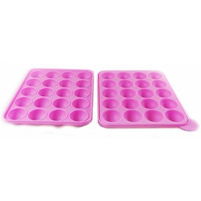 La Tartelette Silicone Cake Mold Ball Shaped Lollypop Cupcake Baking Modelling Tray With 20Pcs Sticks Cake Pop... N4