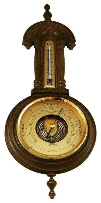 Fischer Instruments 7278-34 German Traditional Oak Barometer with Thermometer