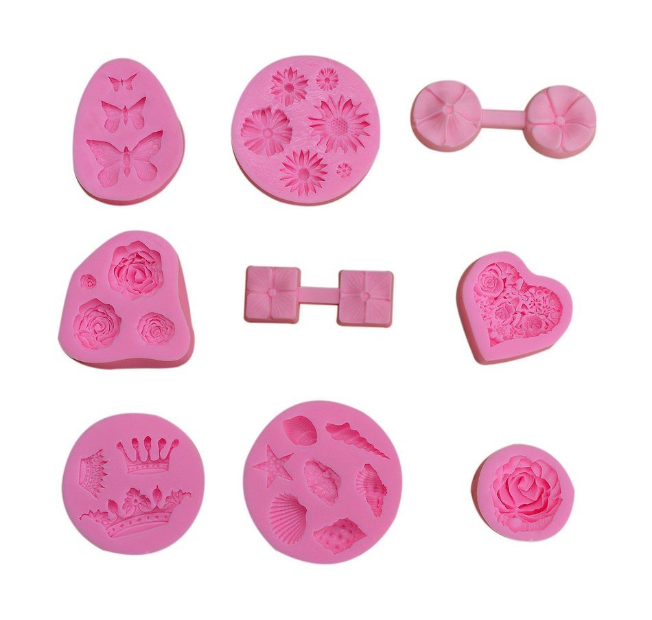 Bestwoohome 4 Set Silicone Fondant Baking Mold Cake Sugar Craft Chocolate Decorating DIY (Cherry Blossoms) N10