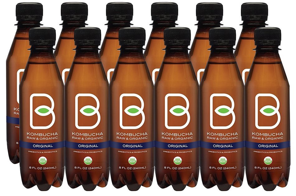 B-tea Kombucha Raw Organic Tea, Only 2g of Sugar, Probiotics & Prebiotic, Kosher, Original, Green Tea, Lemon Balm... N17
