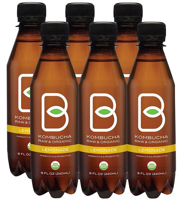 B-tea Kombucha Raw Organic Tea, Only 2g of Sugar, Probiotics & Prebiotic, Kosher, Original, Green Tea, Lemon Balm... N21