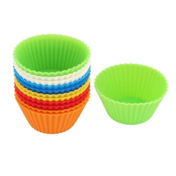 Silicone Muffin Egg Tart Cake Mold Cupcake Baking Cup Mould 12PCS N2