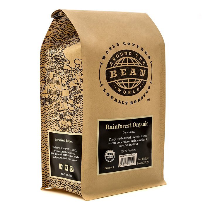 Bean Around The World Whole Bean Organic Dark Roasted Coffee, 14 Ounce N2