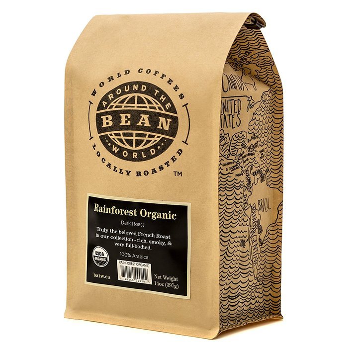 Bean Around The World Whole Bean Organic Dark Roasted Coffee, 14 Ounce N3