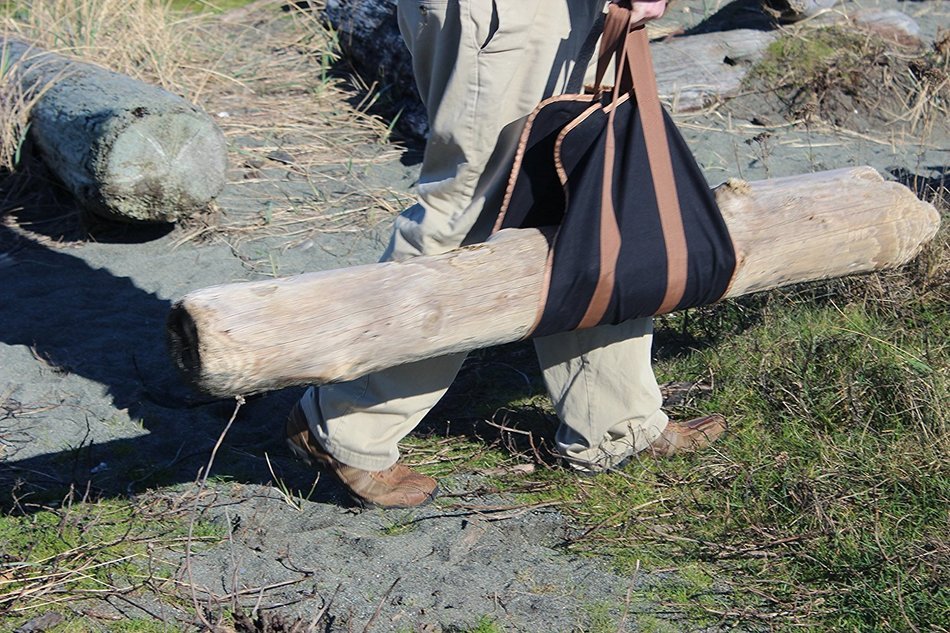 Northern Outback SUPERSIZED Firewood Log Carrier 16oz Canvas Wood Tote! - Best for Fireplaces - Wood Stoves -... N5