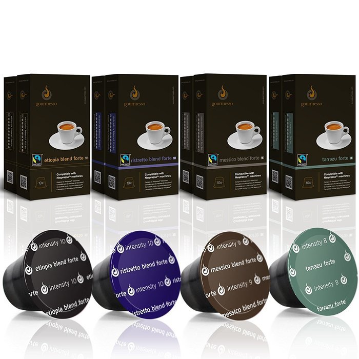 Nespresso&reg;* Compatible Coffee Capsules Compatible Pod - Mini Forte Bundle (80 Capsules; Intens. 8-10) N5