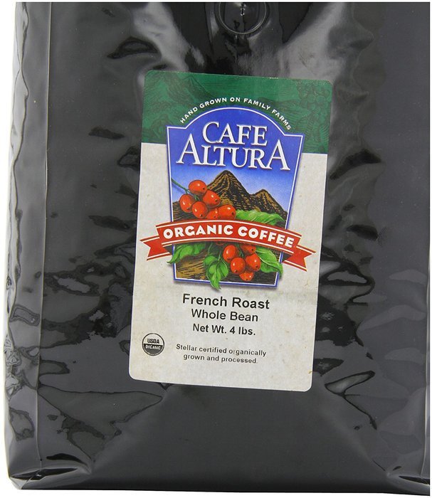 Cafe Altura Whole Bean Organic Coffee, French Roast, 4 Pound N3