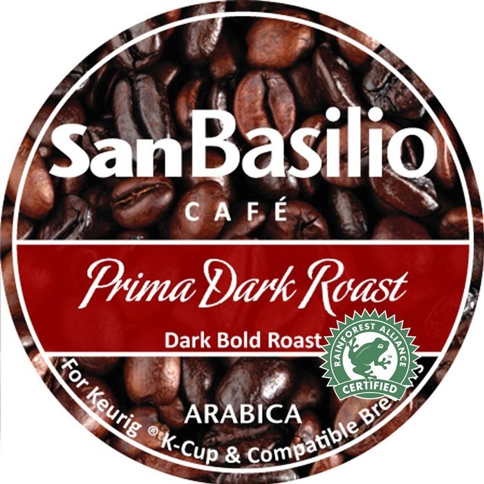 Kcups by San Basilio Prima Dark Roast Coffee (24): Keurig K-Cup Compatible Rainforest N2