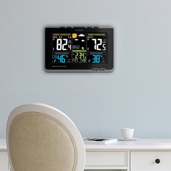 La Crosse Technology 308-1414MB-INT Wireless Color Weather Station with Mold Indicator, Black