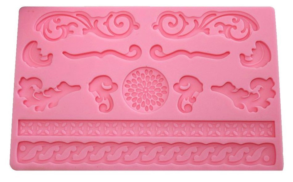 Kobwa(TM) Embossing Silicone Decoration Baking Tool Fondant Cake Mold Rose Flower Leaf(Random Color) With Kobwa's...