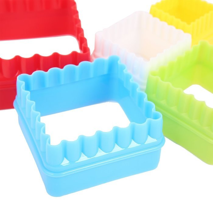 Cookie Cutter Two Sided Square Cookie Cutters and Biscuit Cutter Great Set Of 5pc From La Cucina's Best, Premium... N2