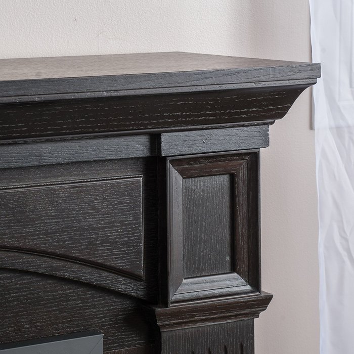 Klay Dark Walnut Finish Electric Fireplace Insert Mantel & Remote