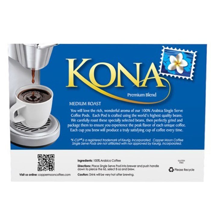 Copper Moon Kona Blend Single Cup Pod, 40 Count for Keurig K-cup Brewers