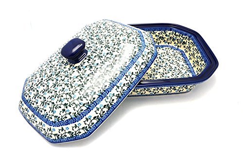 Polish Pottery Baker - Rectangular Covered - Large - Terrace Vines