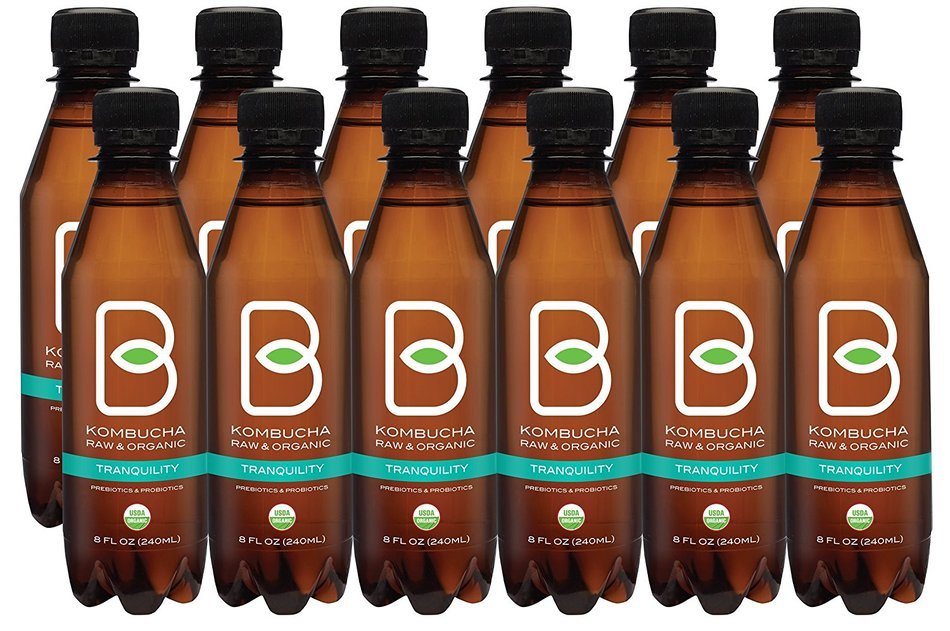B-tea Kombucha Raw Organic Tea, Only 2g of Sugar, Probiotics & Prebiotic, Kosher, Original, Green Tea, Lemon Balm... N27