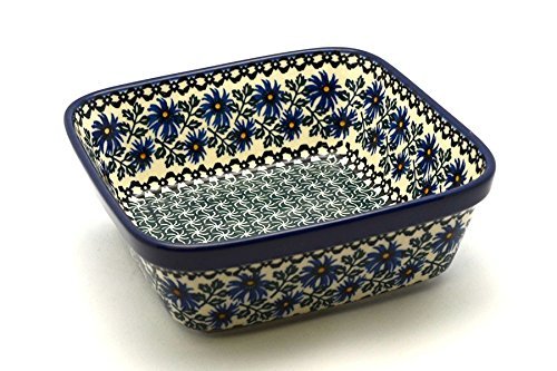 Polish Pottery Baker - Square - Blue Chicory
